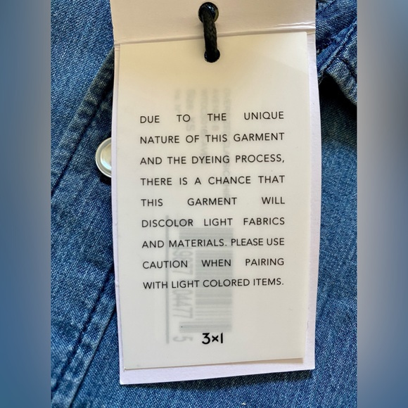 3x1 NYC Oversized Classic L/S Denim Shirt Sz XS *NWT* - Picture 8 of 10